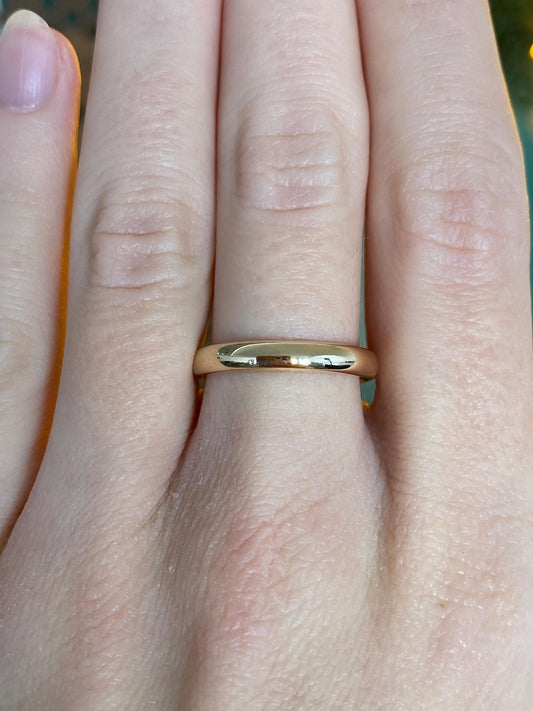 Vintage Solid 14k Yellow Gold Ring Band - Size 7.5