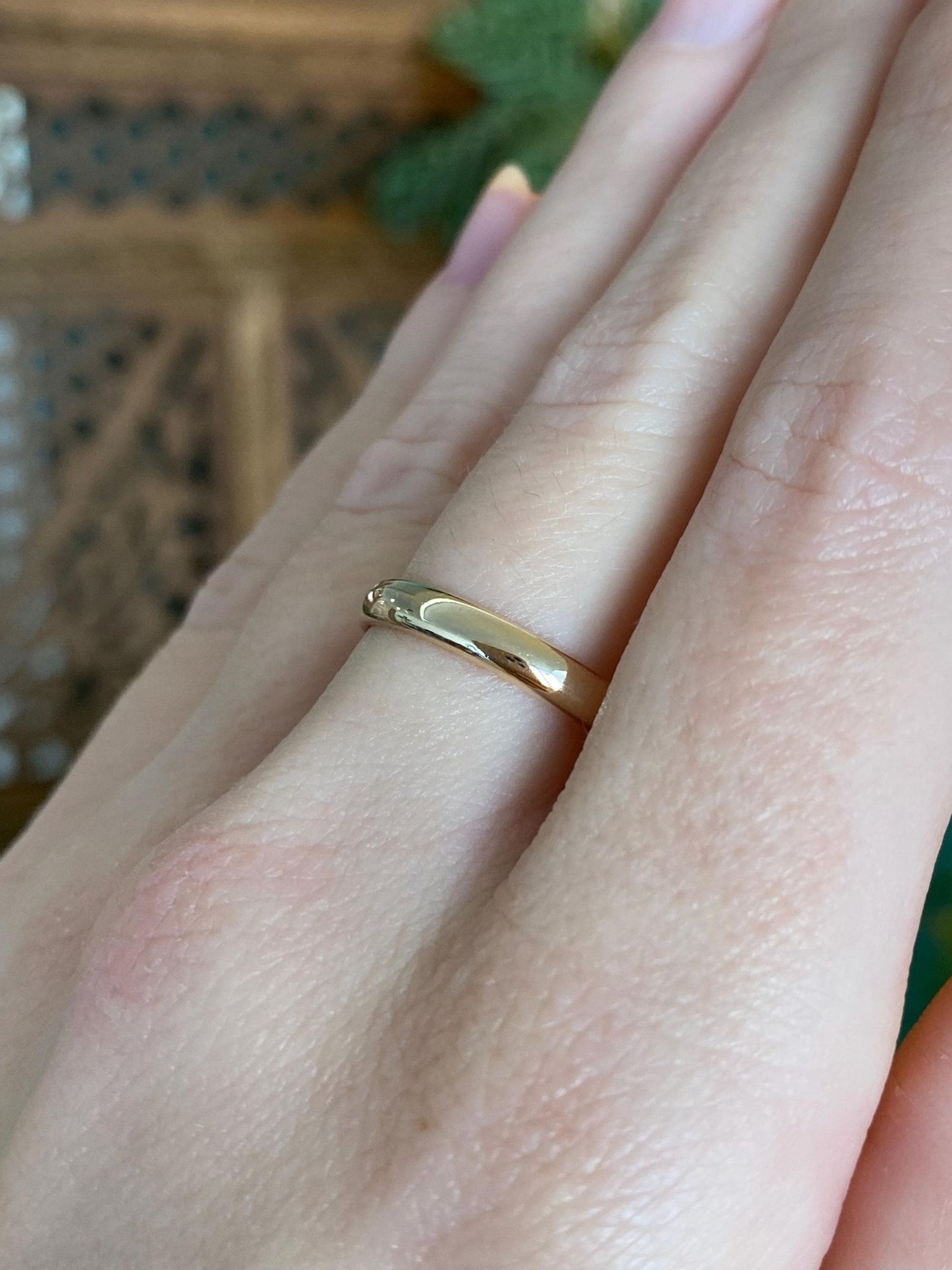 Vintage Solid 14k Yellow Gold Ring Band - Size 7.5