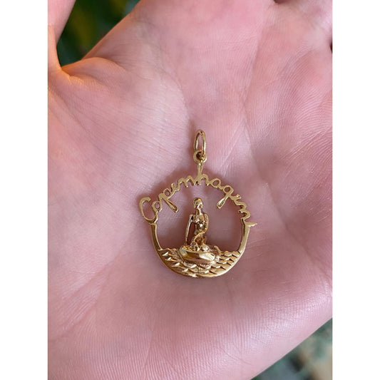 Vintage Solid 14k Yellow Gold Vacation Germany Copenhagen Charm
