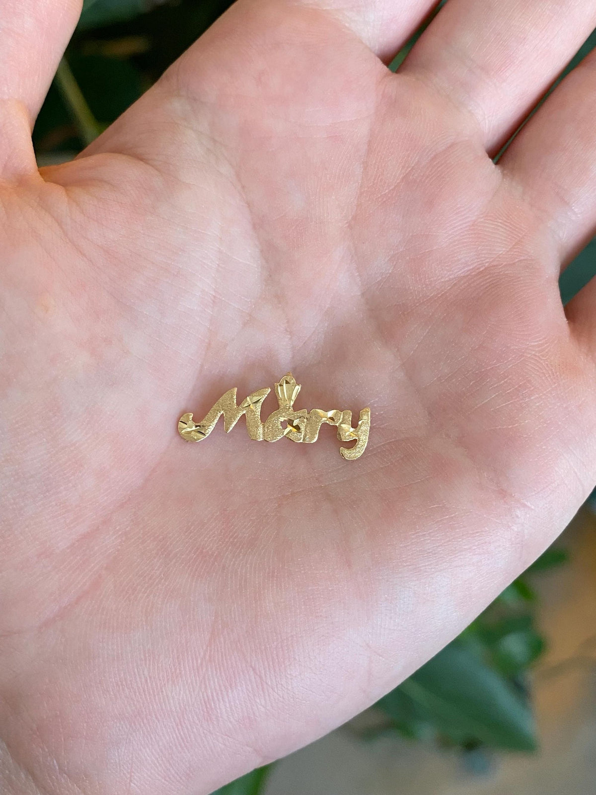 Solid 14k Yellow Gold Diamond Cut 'Mary' Name Charm
