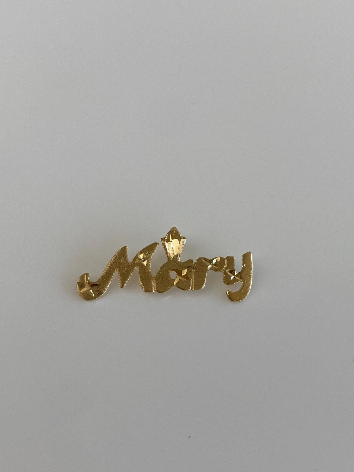 Solid 14k Yellow Gold Diamond Cut 'Mary' Name Charm