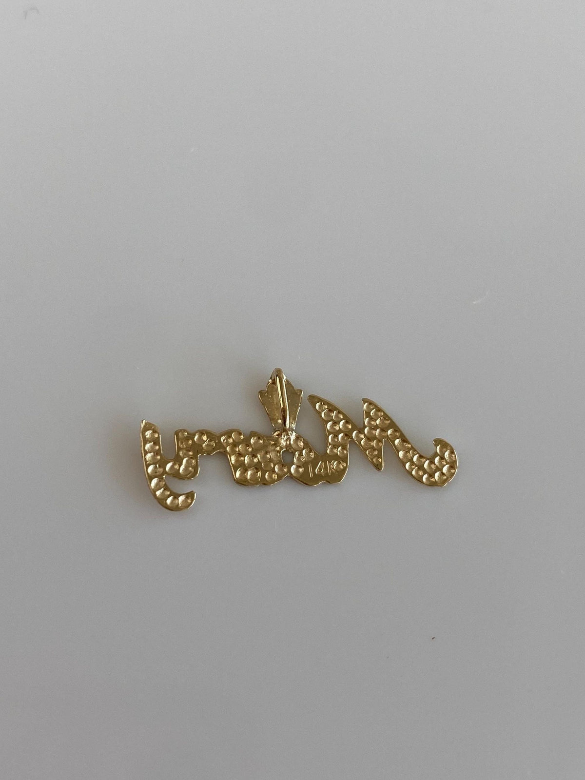 Solid 14k Yellow Gold Diamond Cut 'Mary' Name Charm