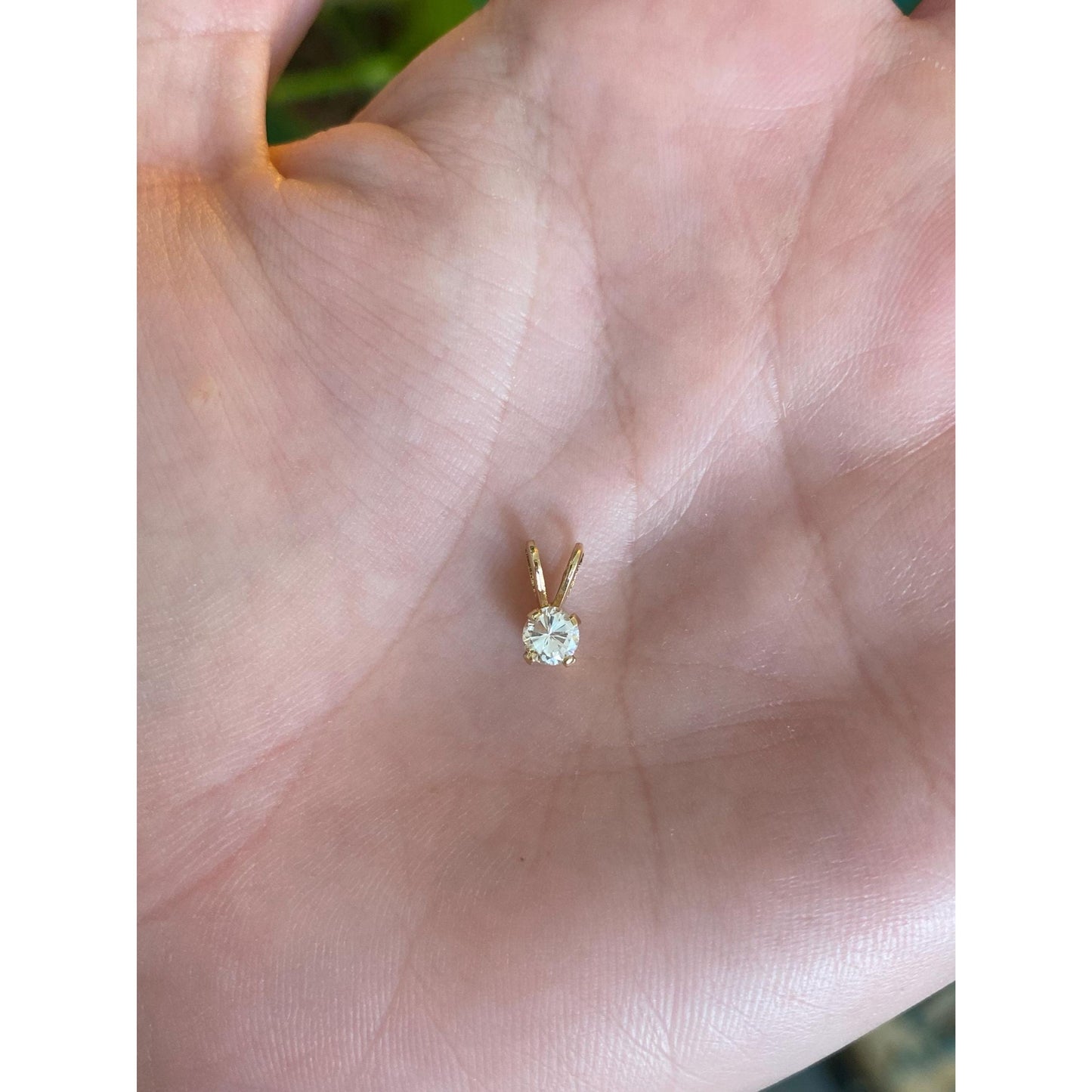 Vintage Solid 14k Yellow Gold Cubic Zirconia Charm