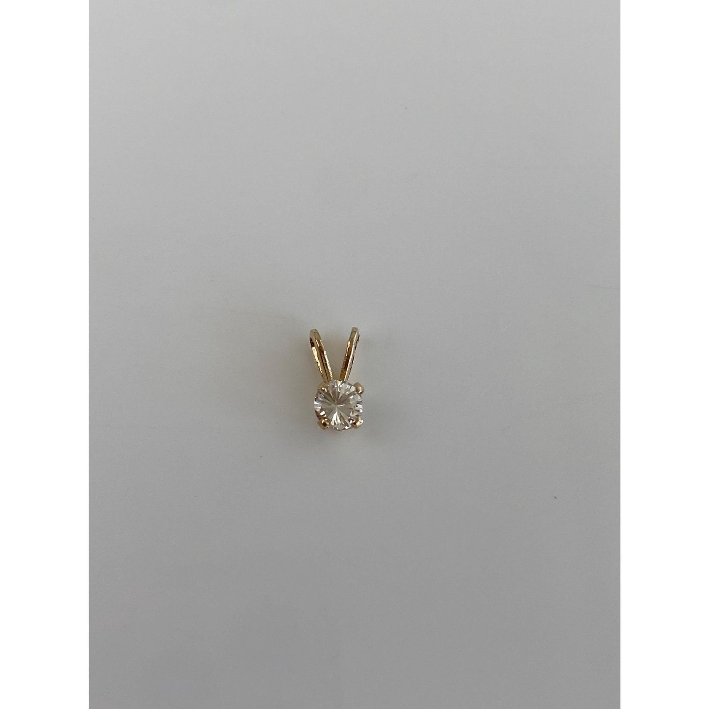Vintage Solid 14k Yellow Gold Cubic Zirconia Charm