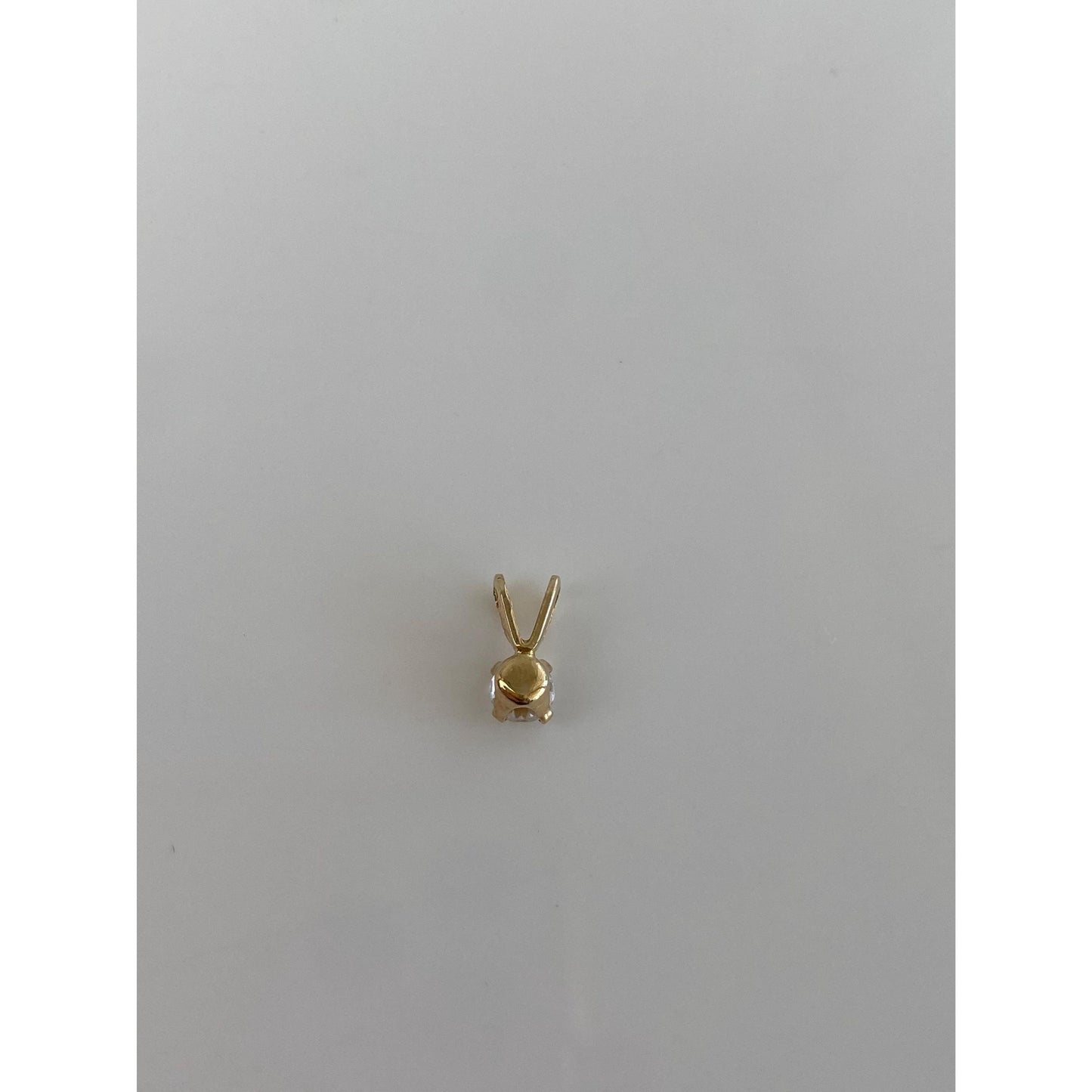 Vintage Solid 14k Yellow Gold Cubic Zirconia Charm