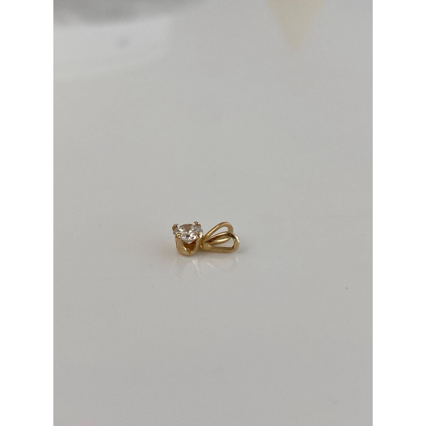 Vintage Solid 14k Yellow Gold Cubic Zirconia Charm
