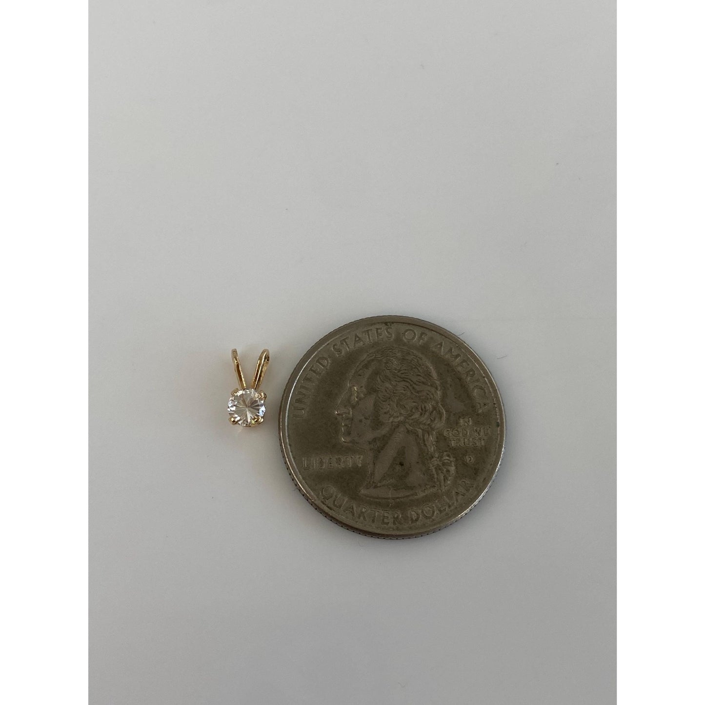 Vintage Solid 14k Yellow Gold Cubic Zirconia Charm