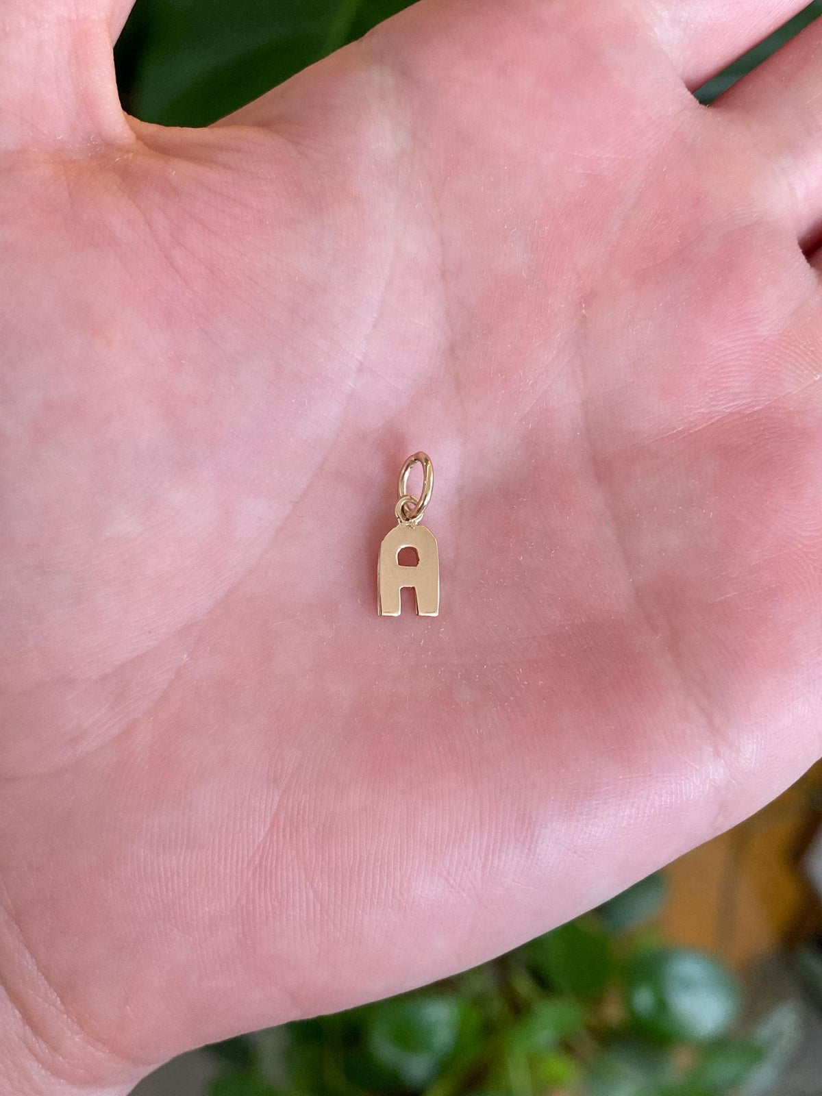 Solid 14k Yellow Gold Initial 'A' Charm