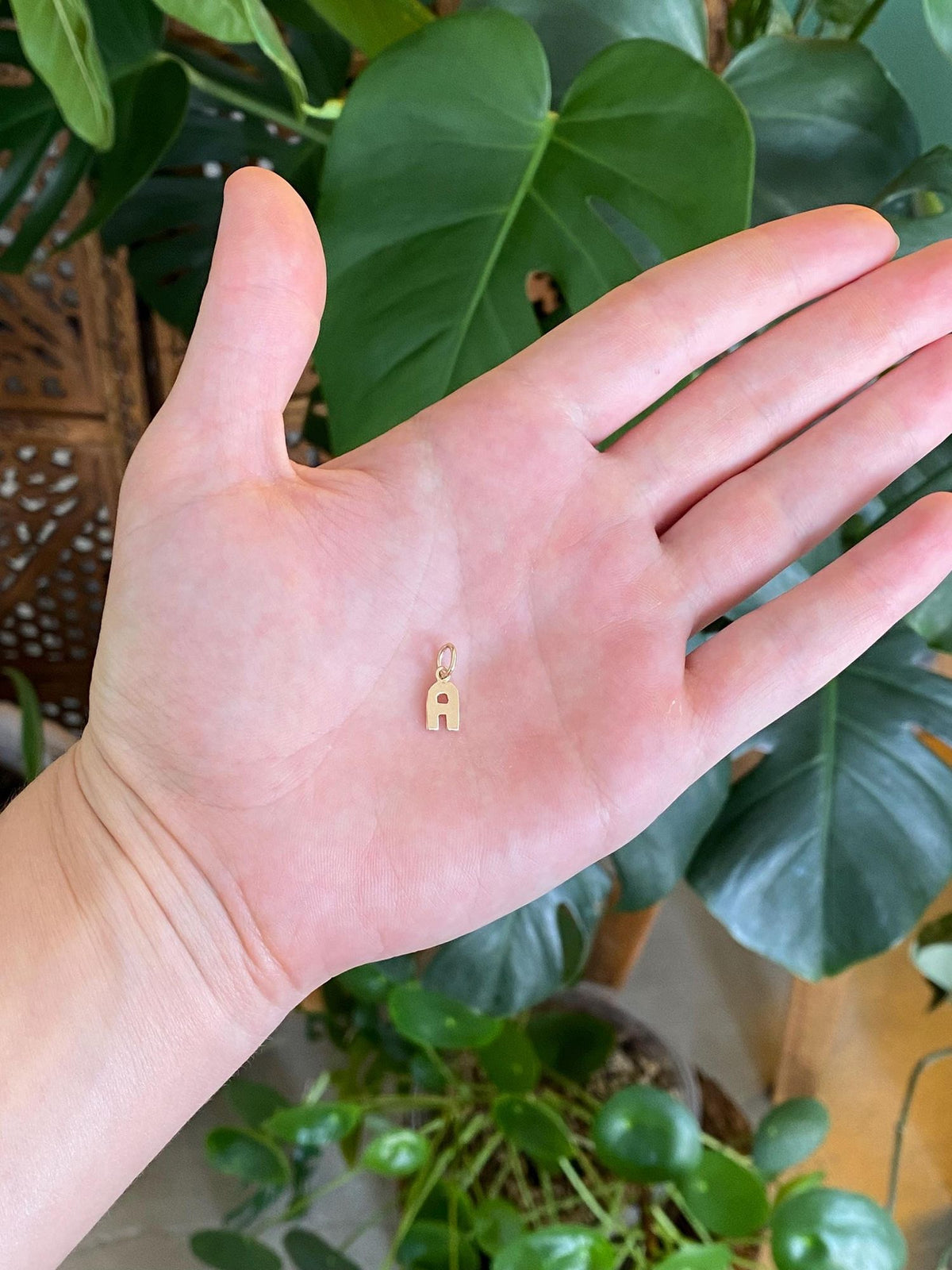 Solid 14k Yellow Gold Initial 'A' Charm