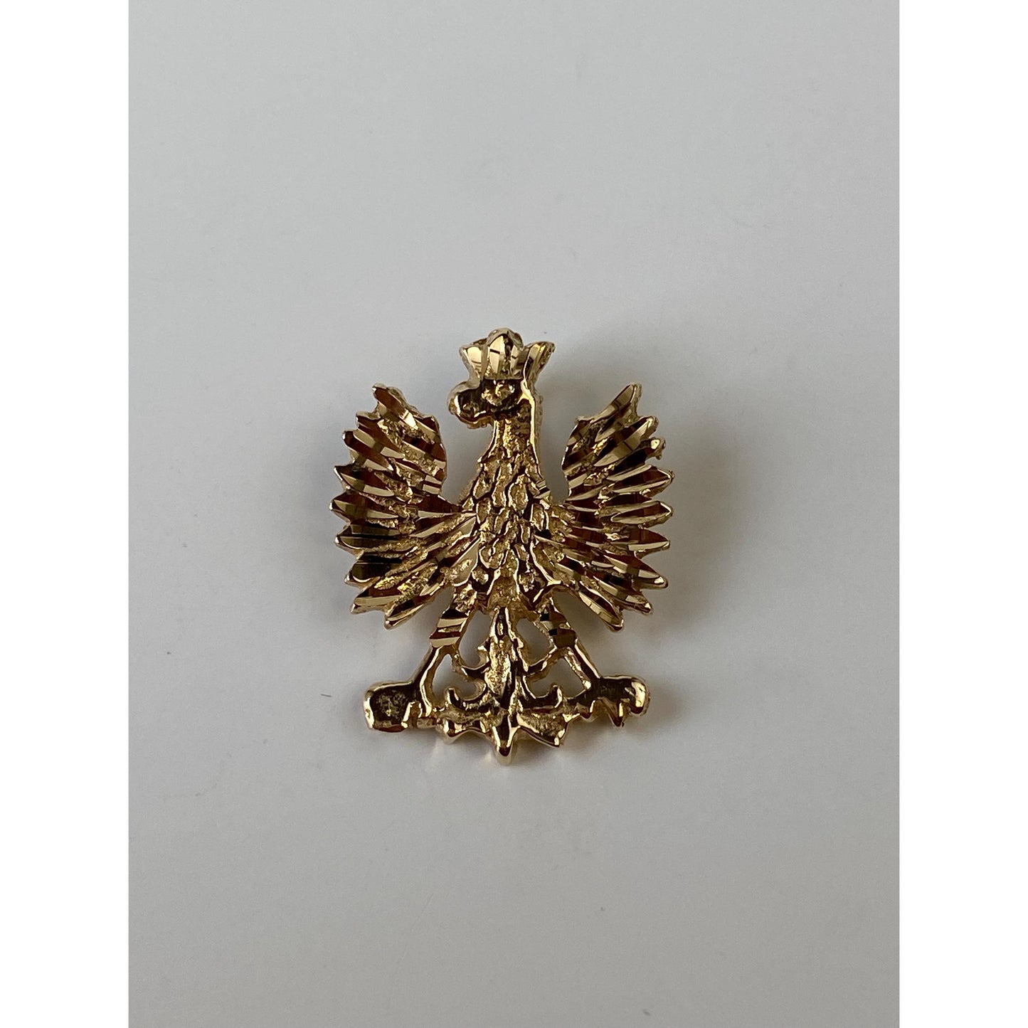 Vintage Solid 14k Yellow Gold Diamond Cut Eagle Charm