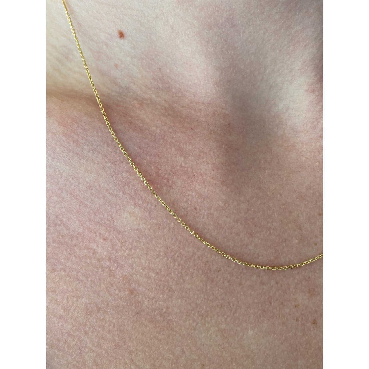 Vintage Solid 14k Yellow Gold Tight Cable Chain Necklace - 18 inches