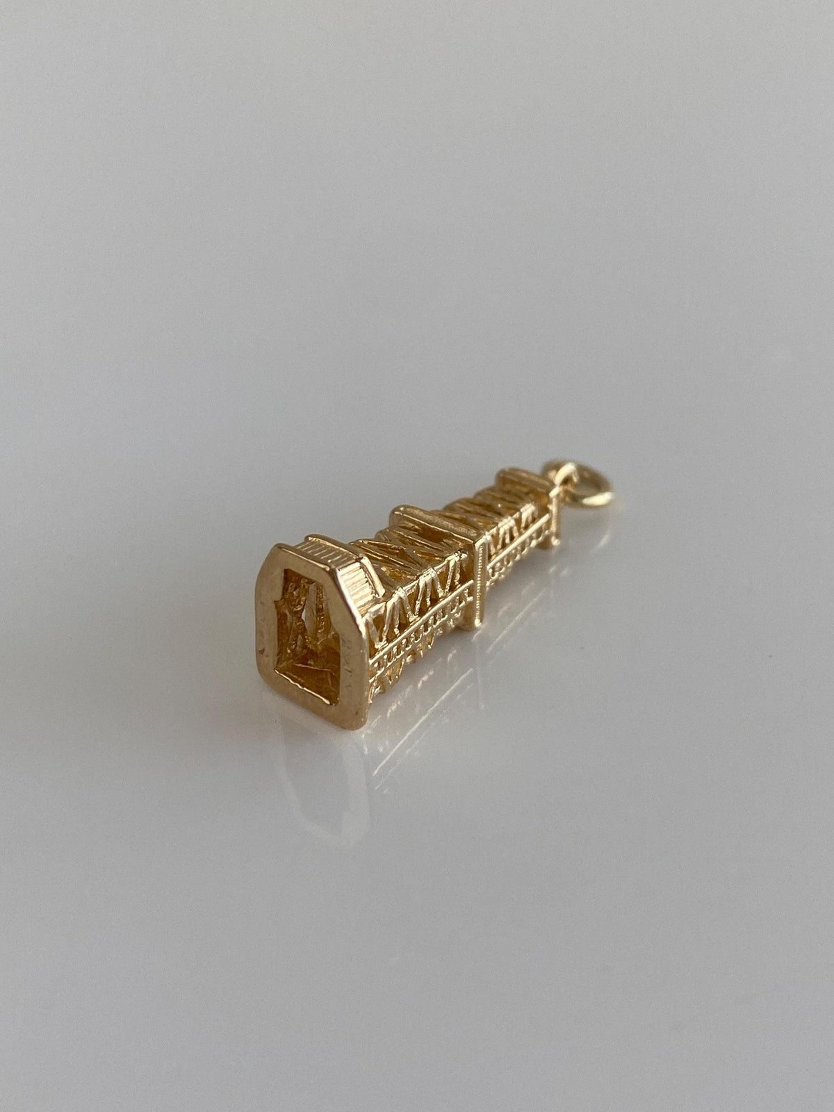 Vintage Solid 14k Yellow Gold Oil Rig Water Tower Charm