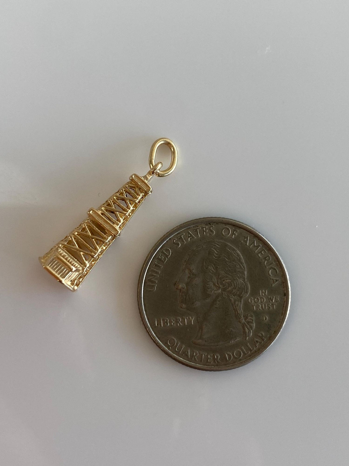 Vintage Solid 14k Yellow Gold Oil Rig Water Tower Charm