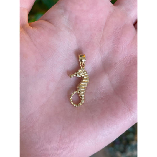 Vintage Solid 14k Yellow Gold Seahorse Charm