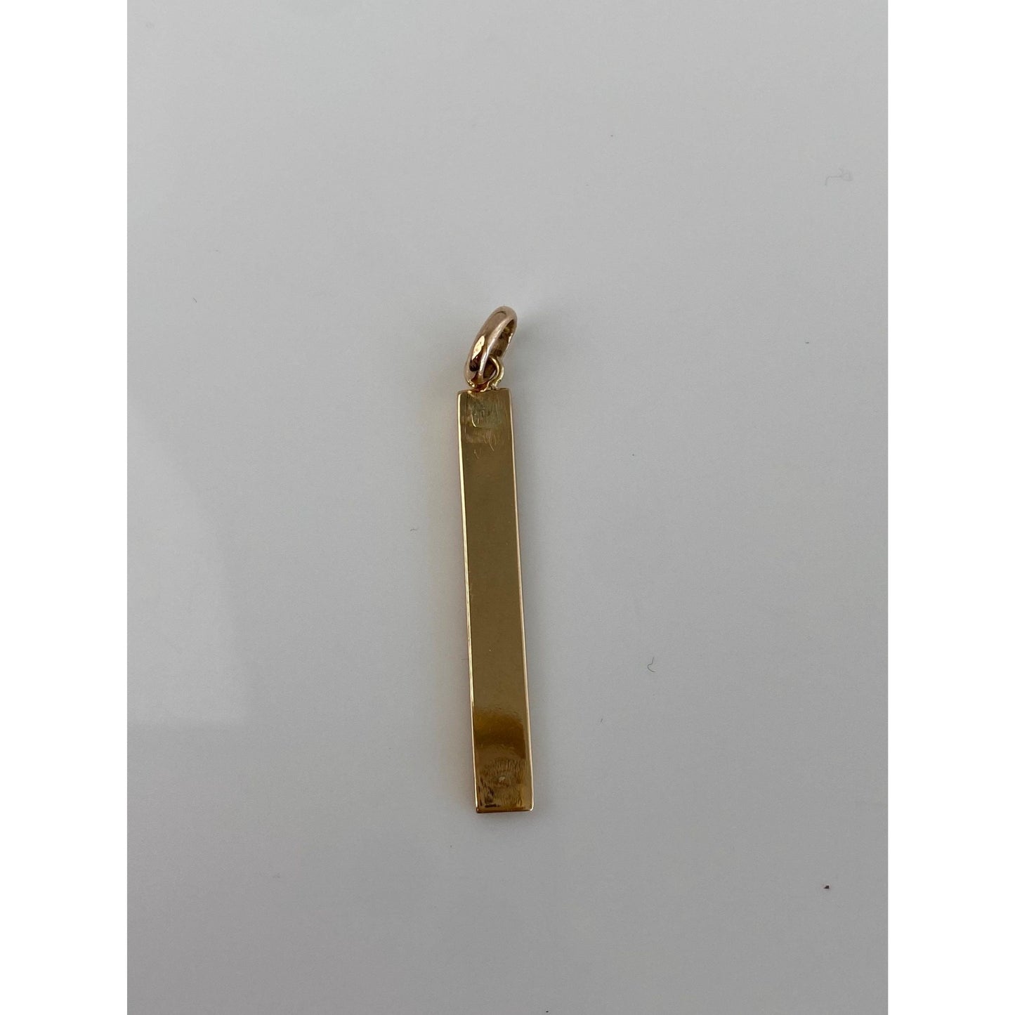 Vintage Solid 14k Yellow Gold Quilted Pattern Bar Charm