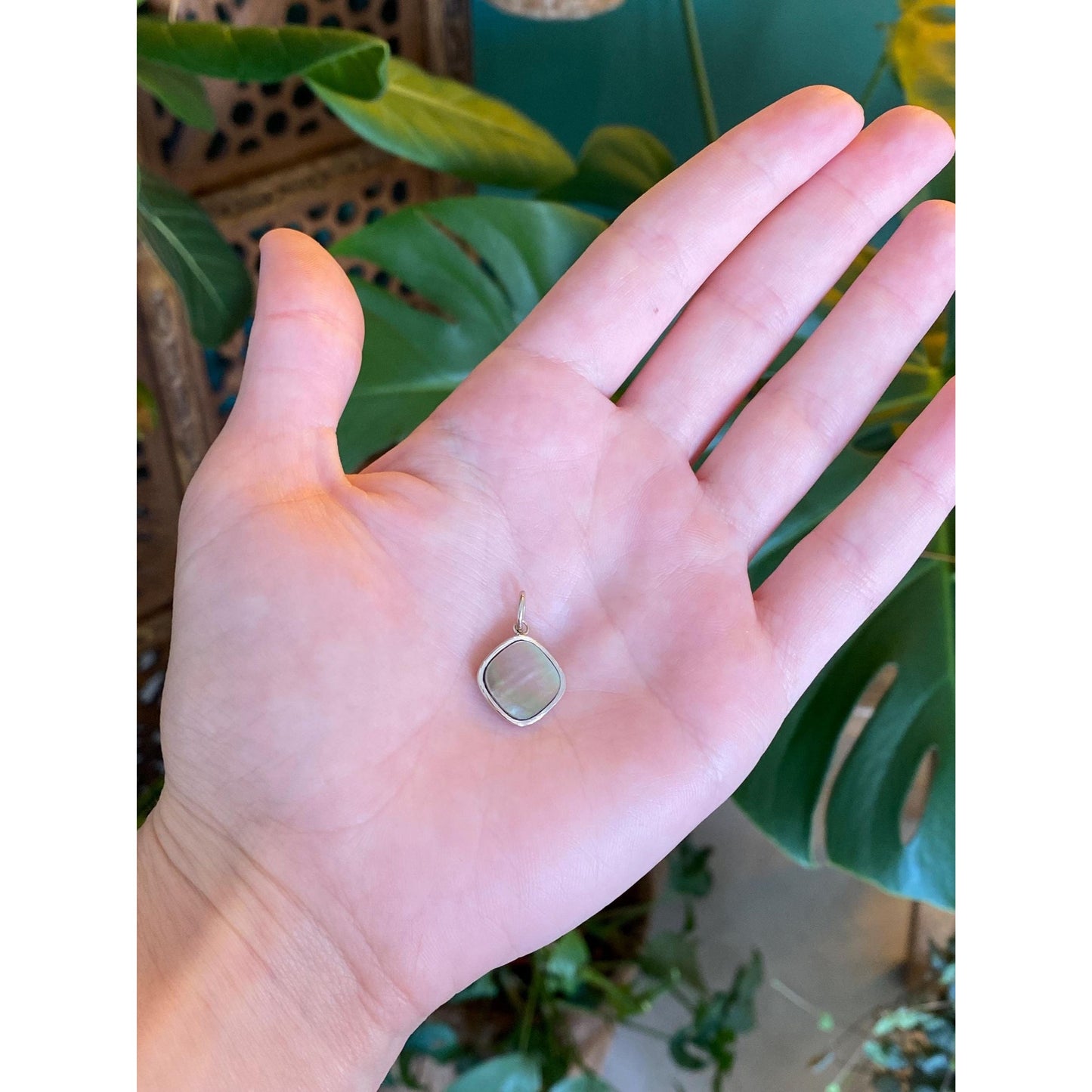 Vintage 14k White & Yellow Gold Peacock Pearl Cufflink Conversion Charm