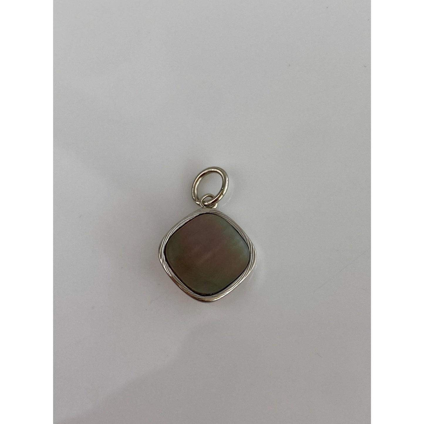 Vintage 14k White & Yellow Gold Peacock Pearl Cufflink Conversion Charm