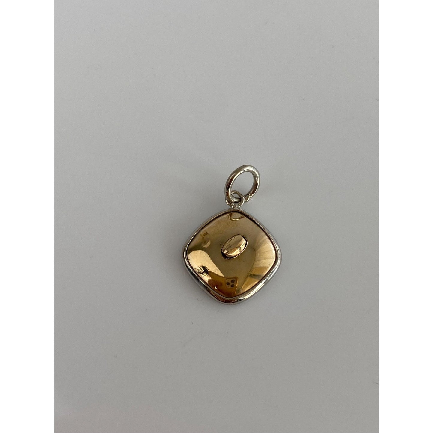 Vintage 14k White & Yellow Gold Peacock Pearl Cufflink Conversion Charm