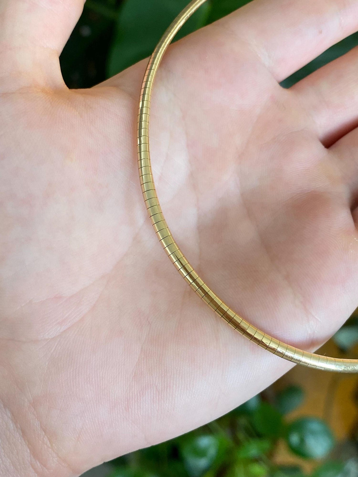 Vintage Solid 14k Yellow Gold Omega Chain Necklace - 16 inches
