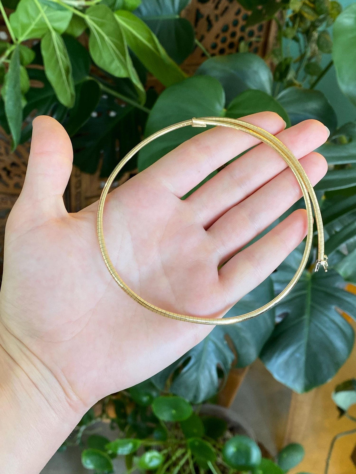 Vintage Solid 14k Yellow Gold Omega Chain Necklace - 16 inches