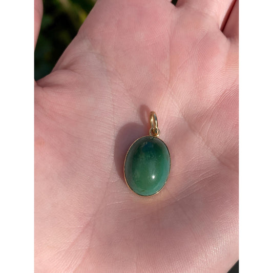 Vintage Solid 14k Yellow Gold Turquoise Stone Charm