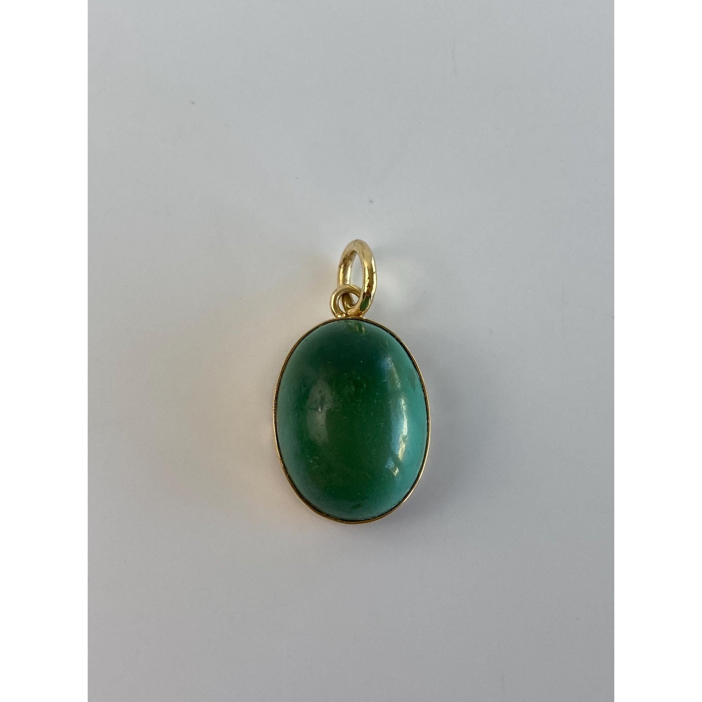Vintage Solid 14k Yellow Gold Turquoise Stone Charm