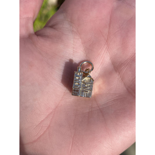 Vintage Solid 14k Yellow Gold House Charm