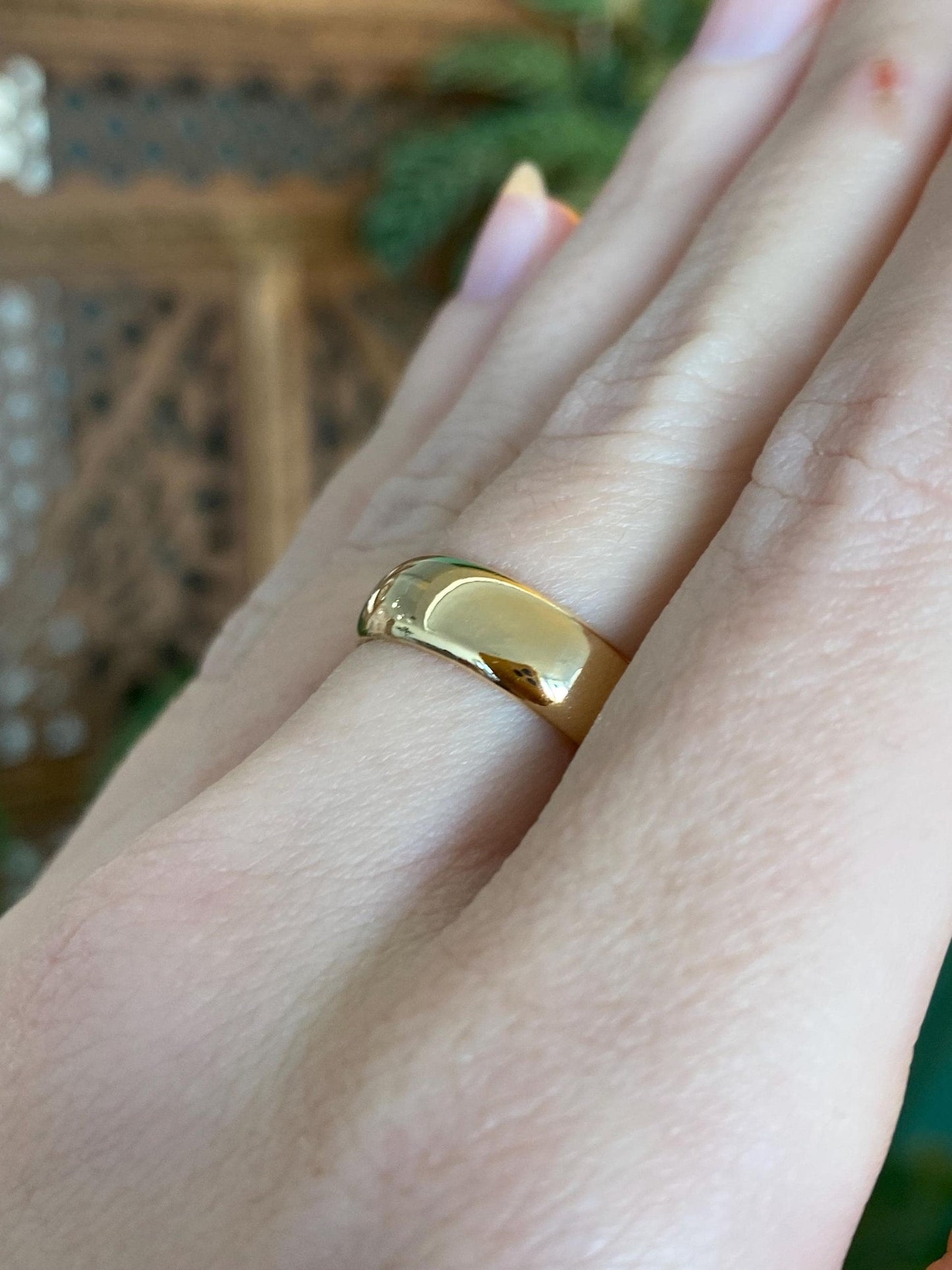 Vintage Solid 18k Yellow Gold Ring Band - Size 6.75