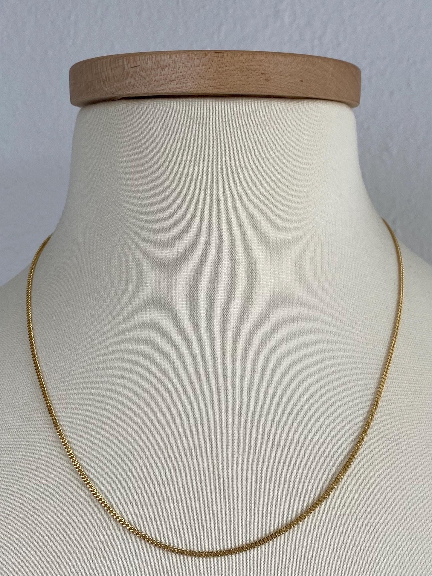 Vintage Solid 14k Yellow Gold Curb Chain Necklace - 20.5 inches