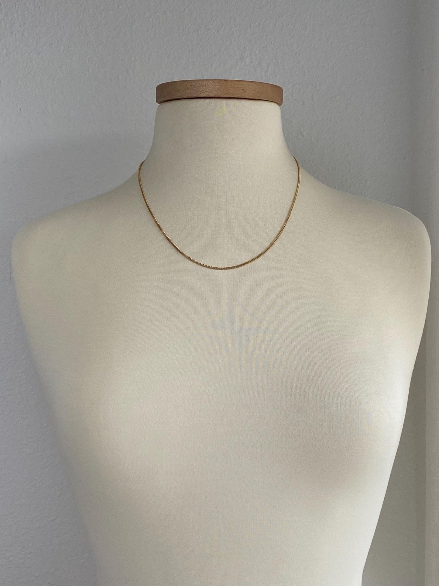 Vintage Solid 14k Yellow Gold Curb Chain Necklace - 20.5 inches