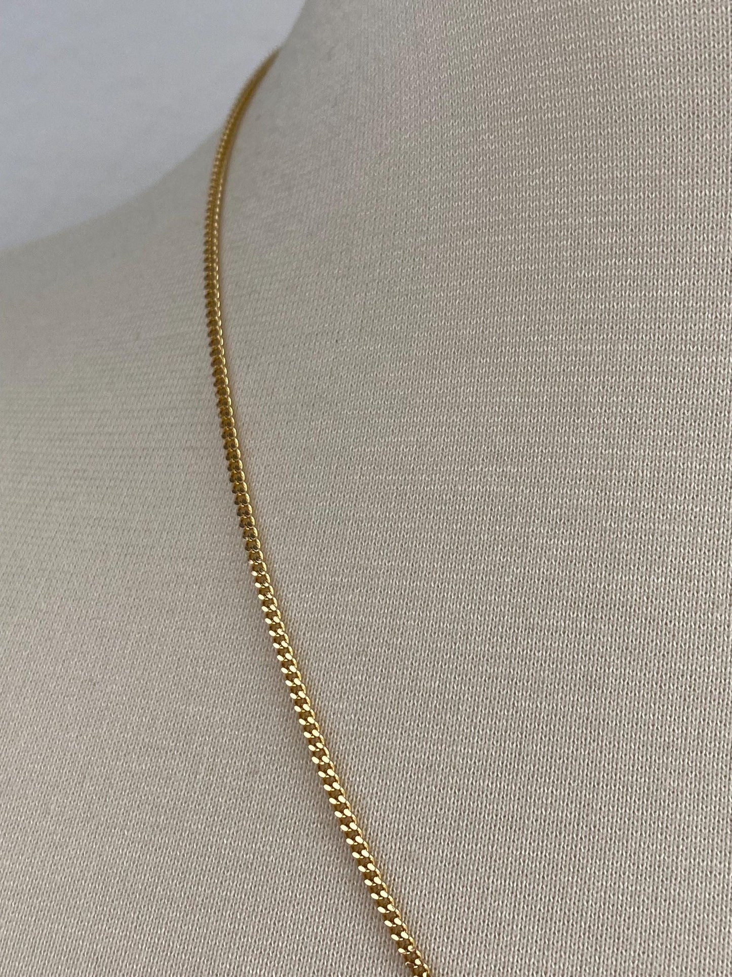 Vintage Solid 14k Yellow Gold Curb Chain Necklace - 20.5 inches