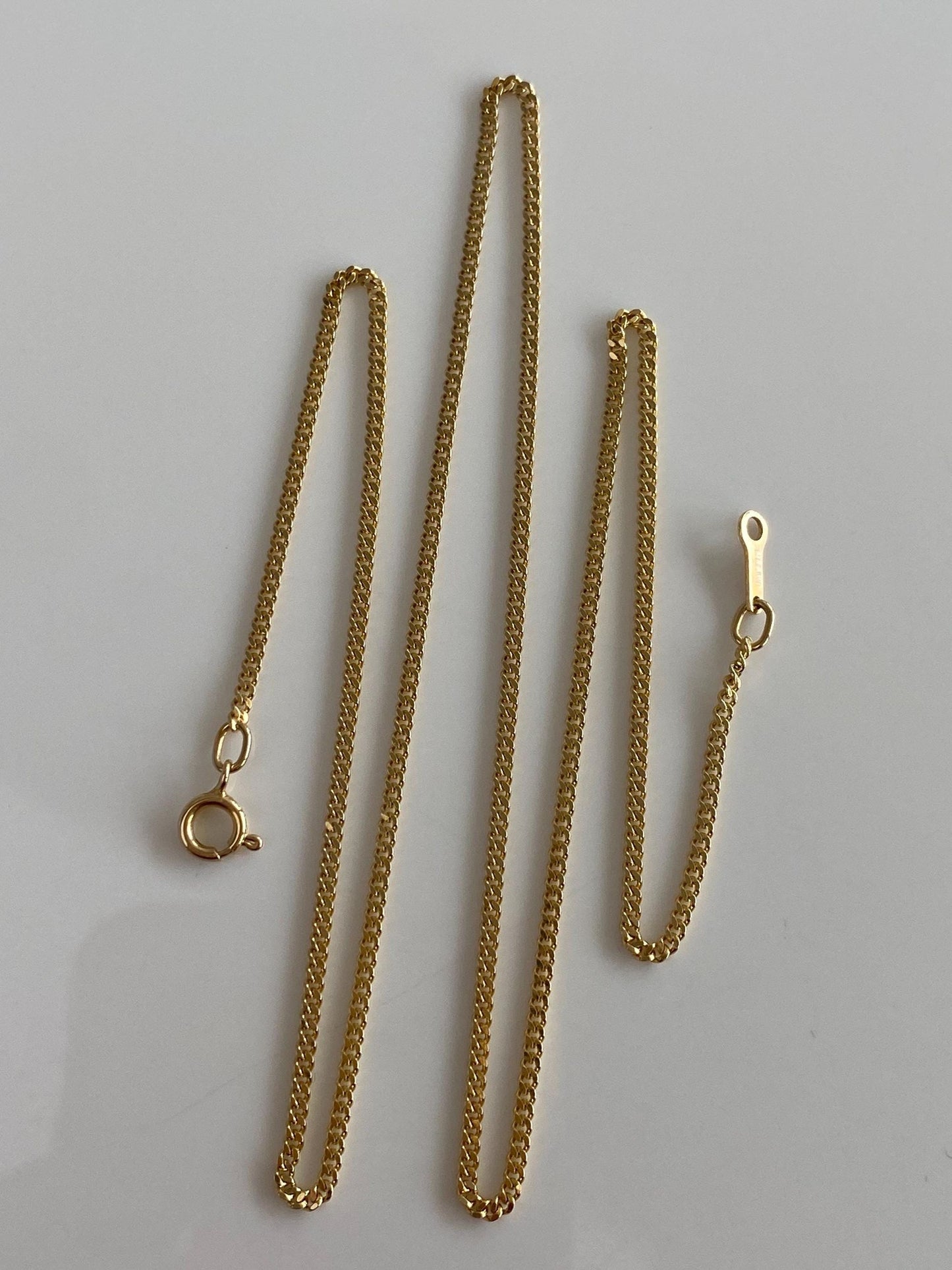 Vintage Solid 14k Yellow Gold Curb Chain Necklace - 20.5 inches