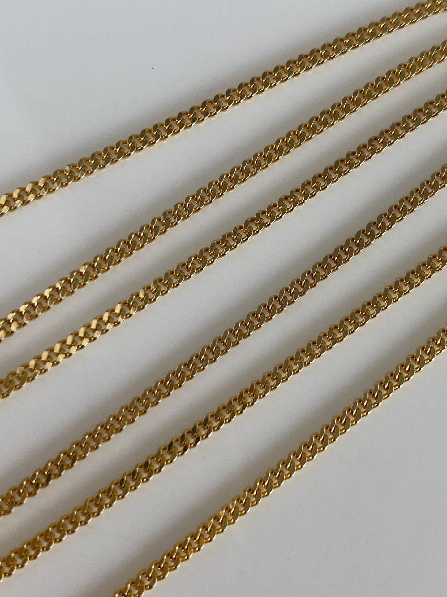 Vintage Solid 14k Yellow Gold Curb Chain Necklace - 20.5 inches