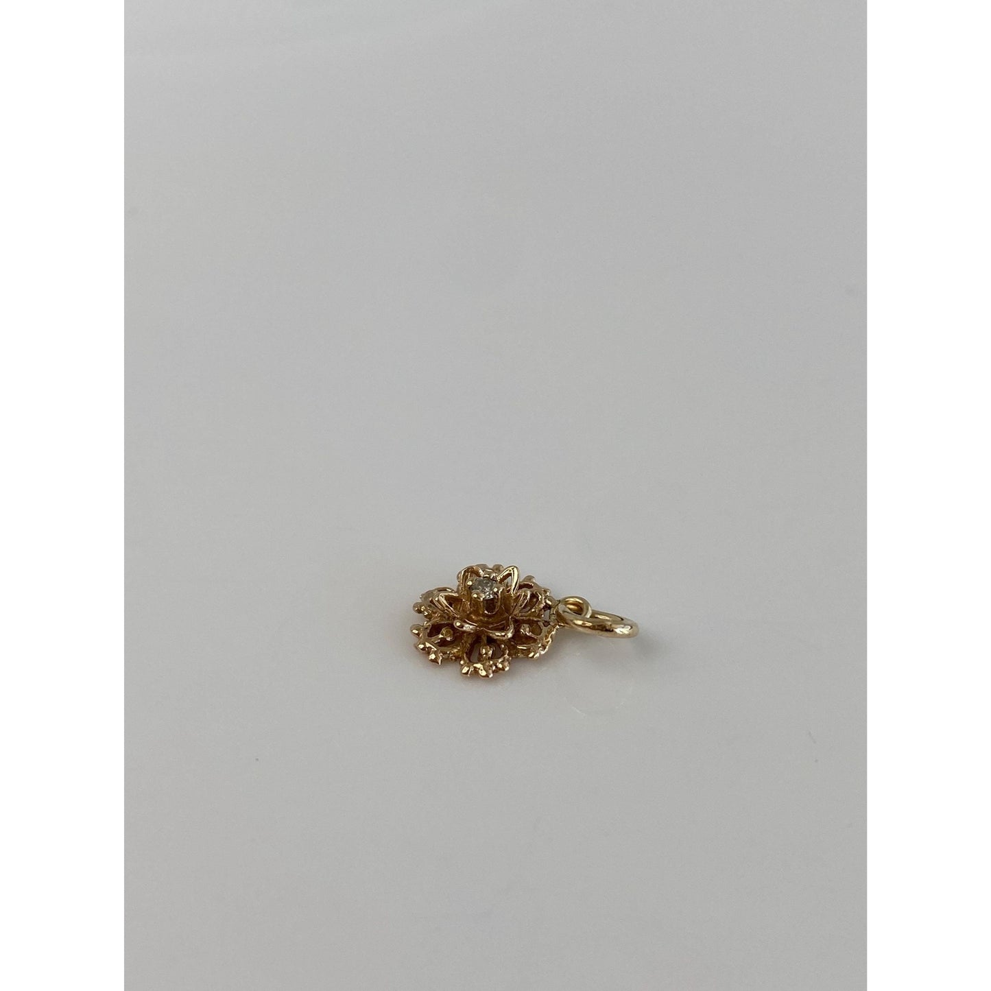 Vintage Solid 14k Yellow Gold Diamond Stick Pin Conversion Charm