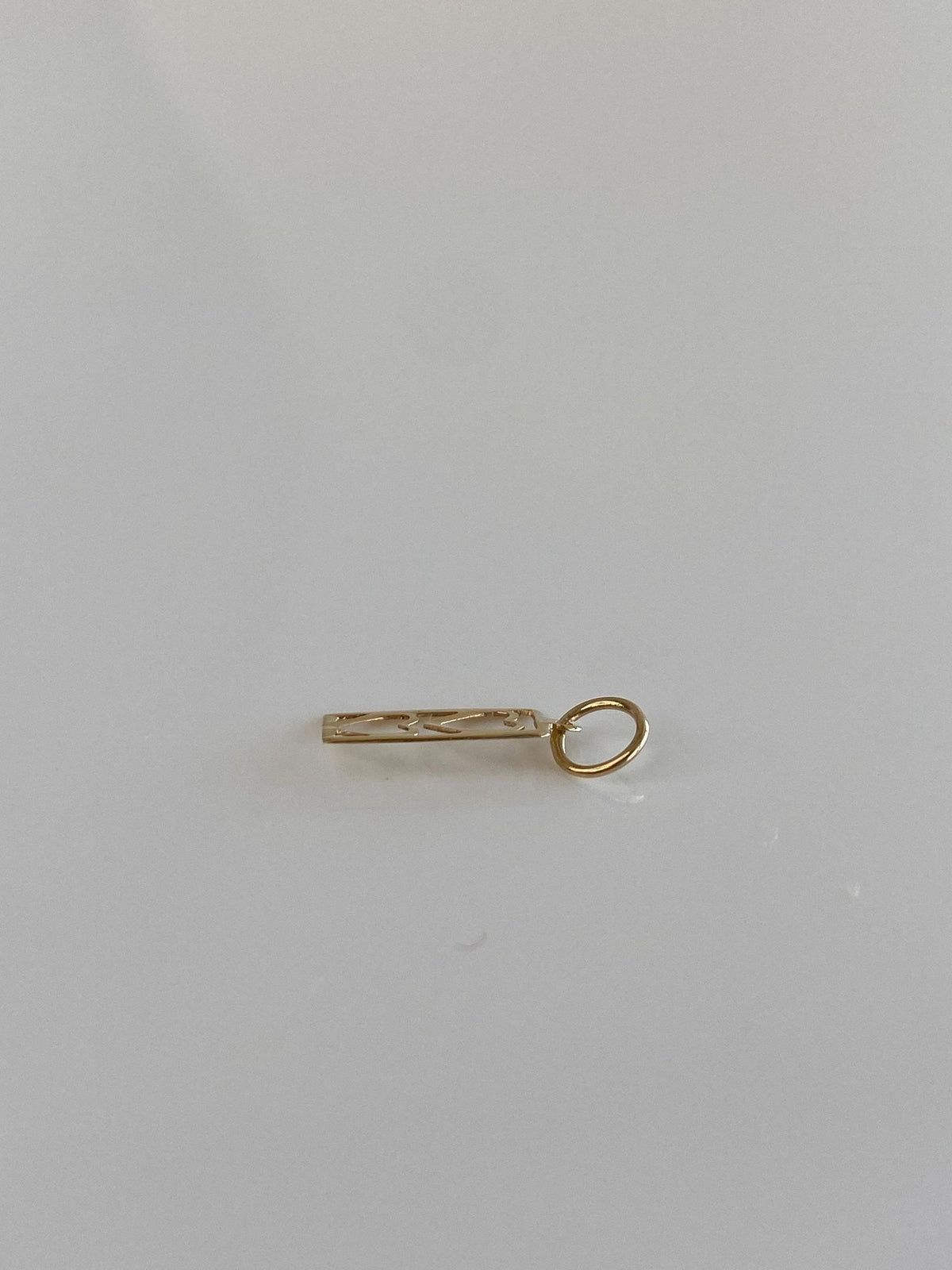 Vintage Solid 14k Yellow Gold Double Hearts Open Work Charm