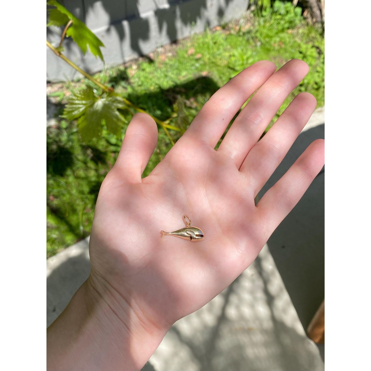 Vintage 10k Yellow Gold Articulated Whale Charm