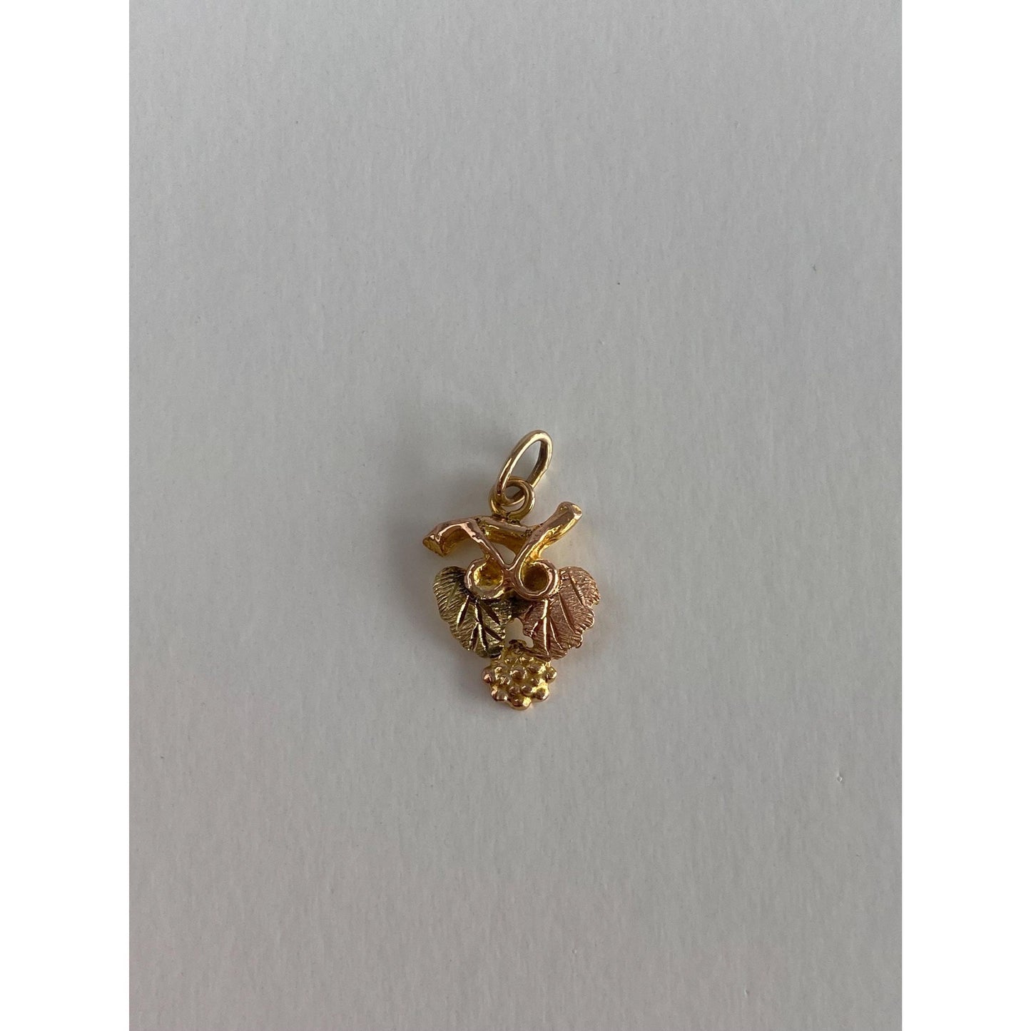 Vintage Solid 10k Black Hills Gold Grapevine Charm