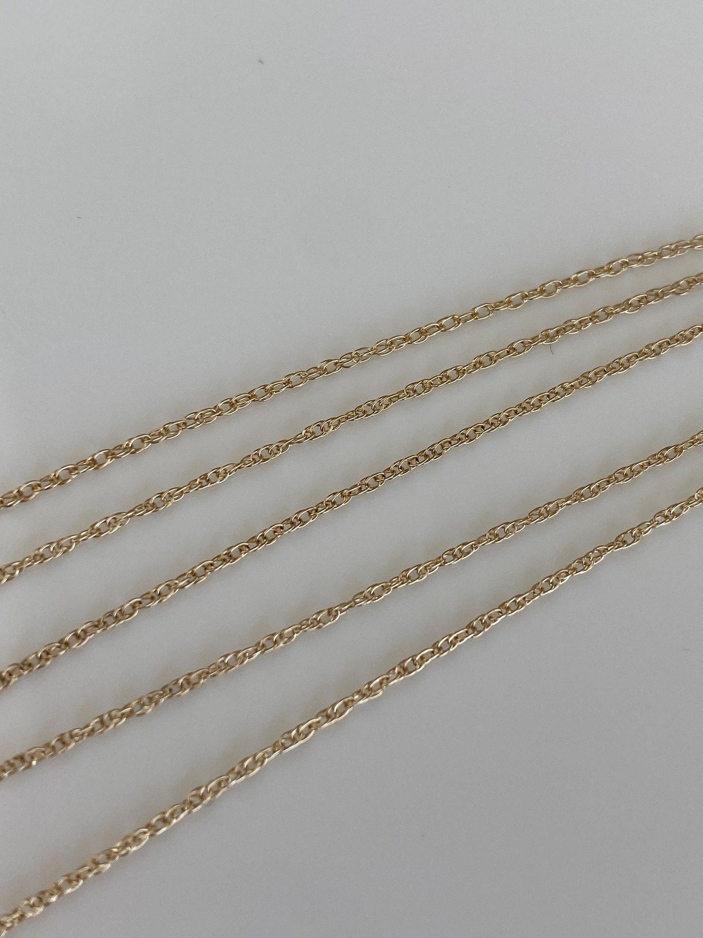 Vintage Solid 14k Yellow Gold Dainty Chain Necklace - 19.75 inches