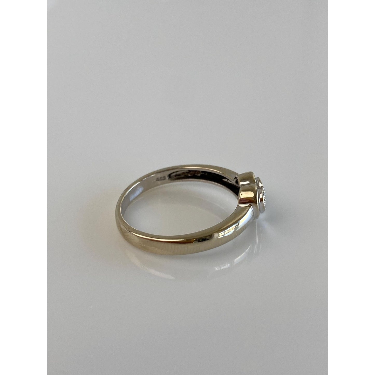 Vintage Solid 14k White Gold Diamond Cluster Heart Ring - Size 8.25