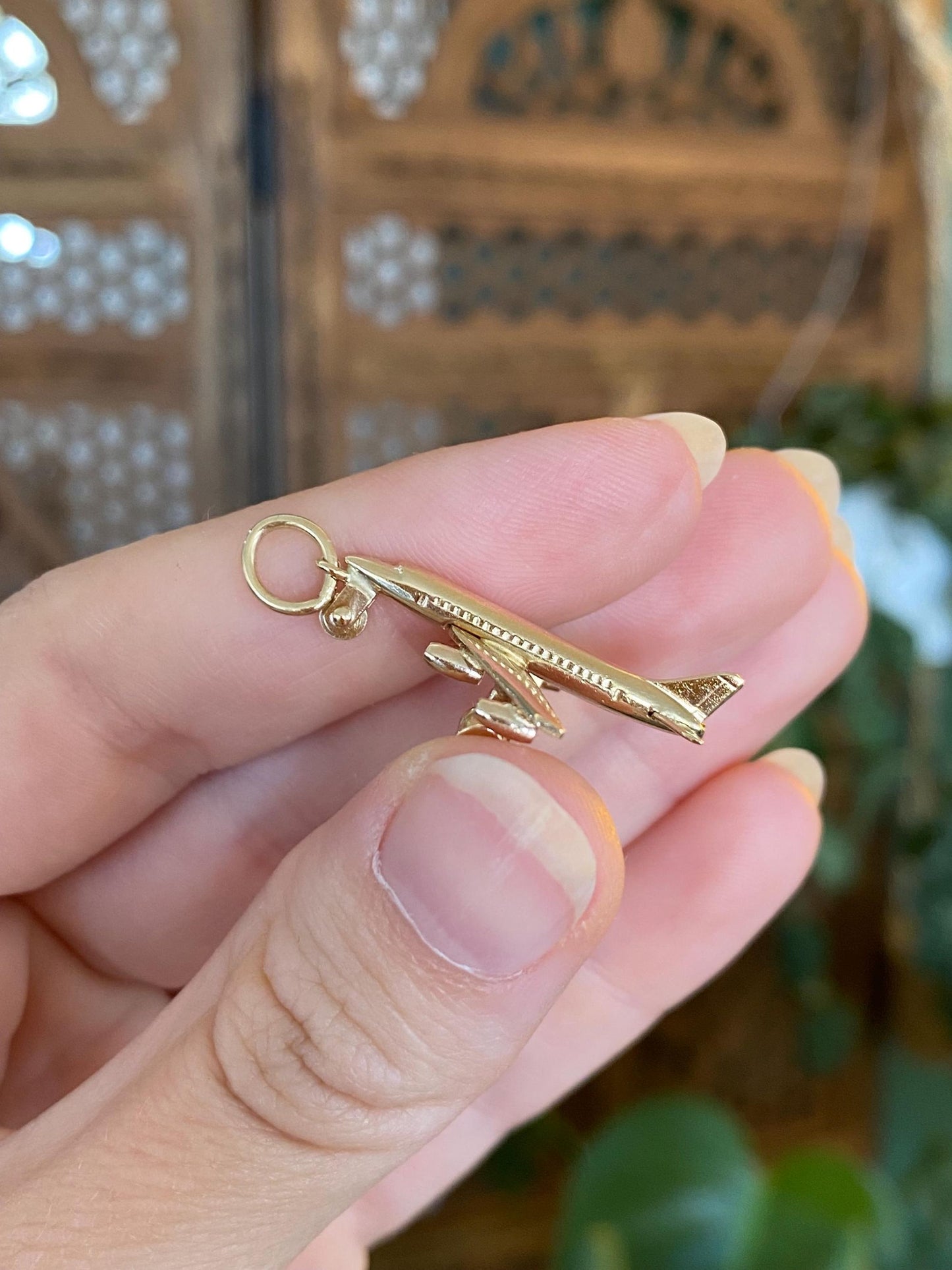 Vintage 14k Yellow Gold Airplane Charm