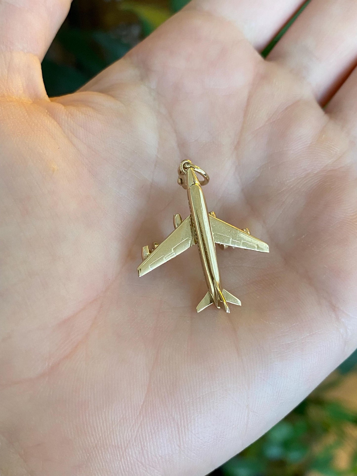 Vintage 14k Yellow Gold Airplane Charm