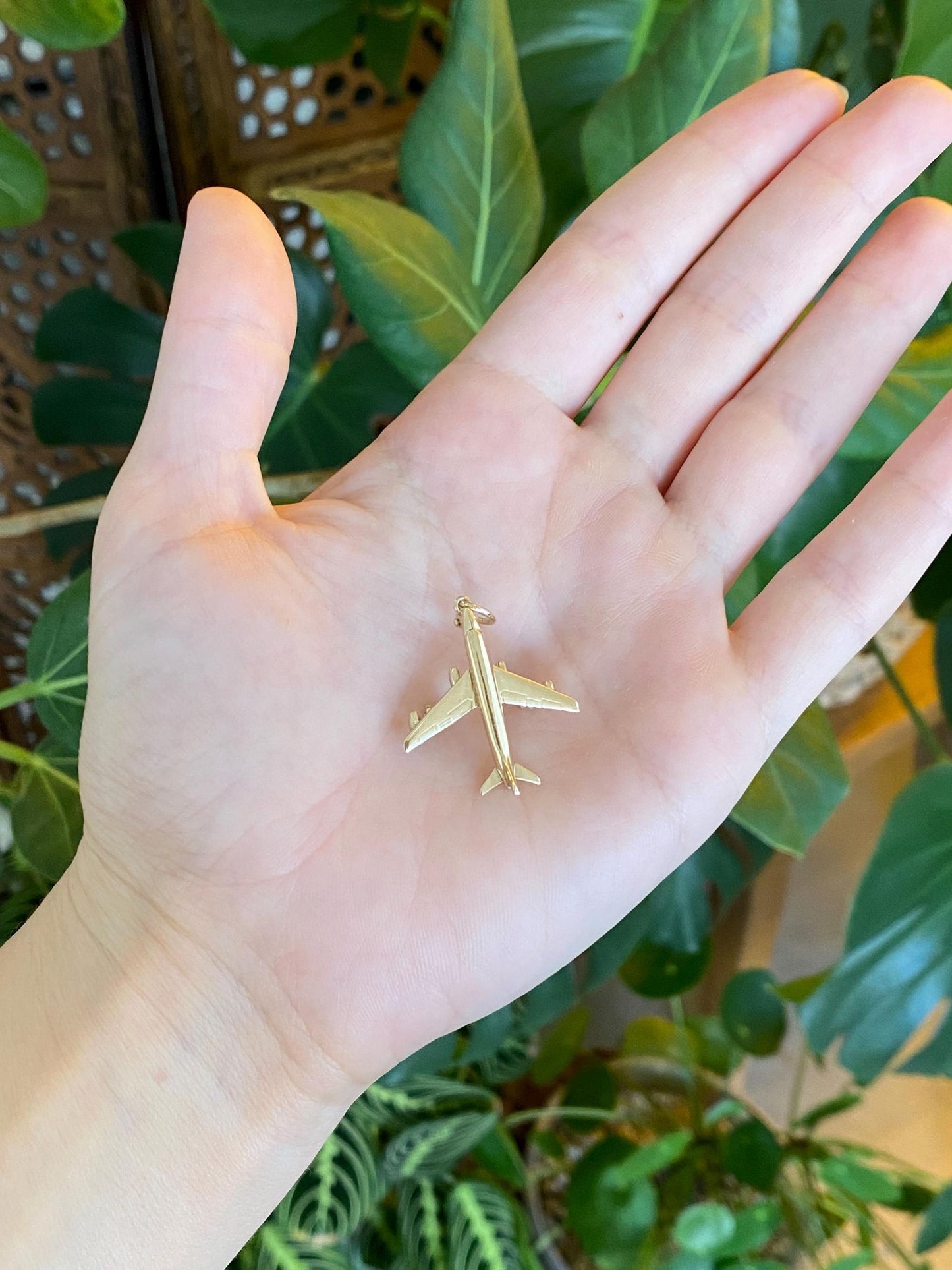 Vintage 14k Yellow Gold Airplane Charm