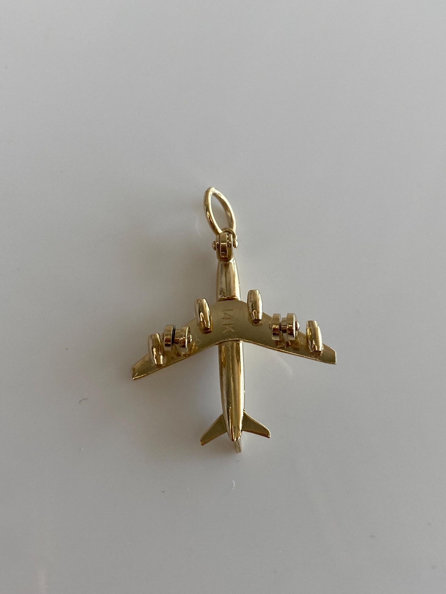 Vintage 14k Yellow Gold Airplane Charm