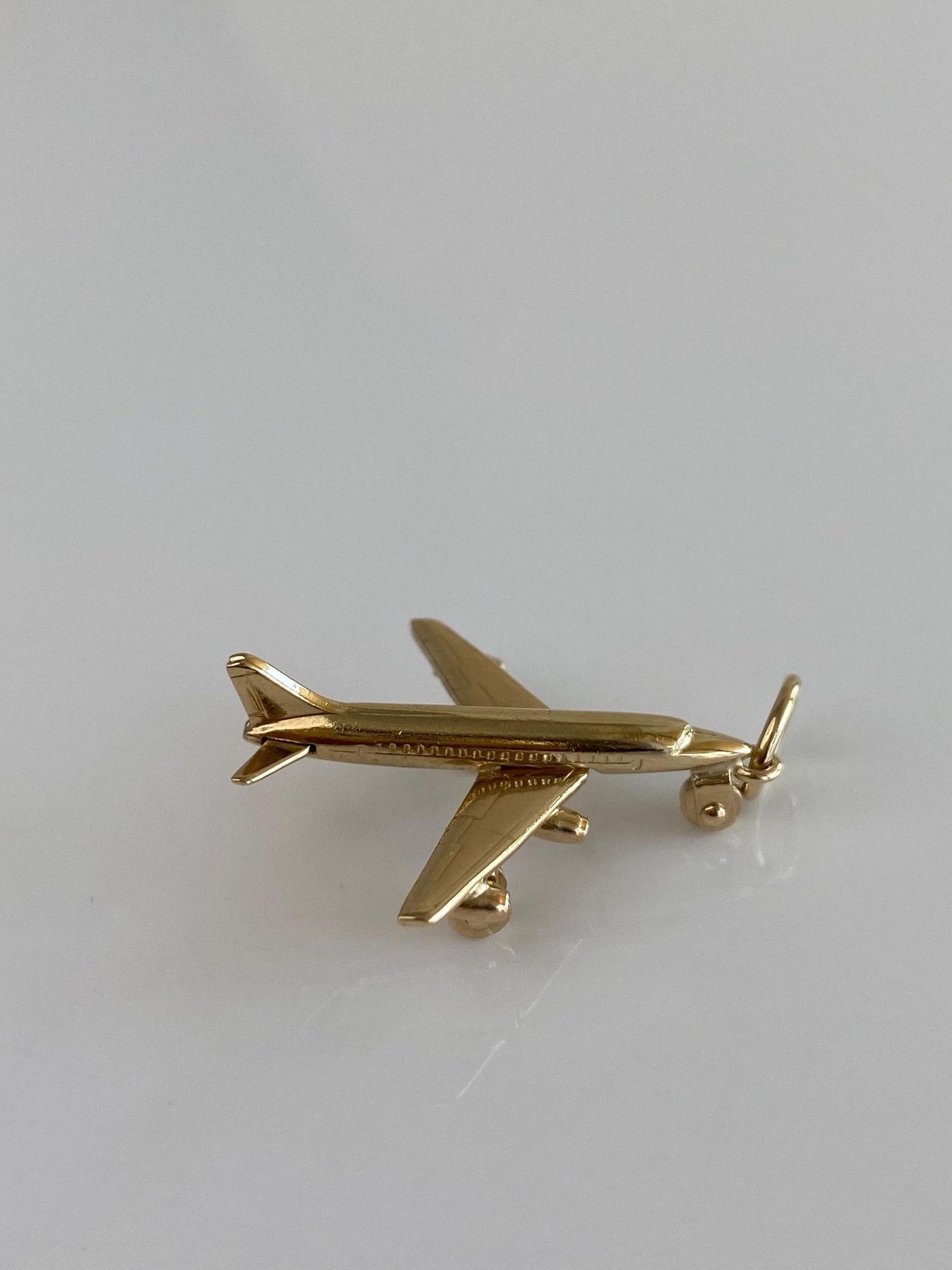 Vintage 14k Yellow Gold Airplane Charm