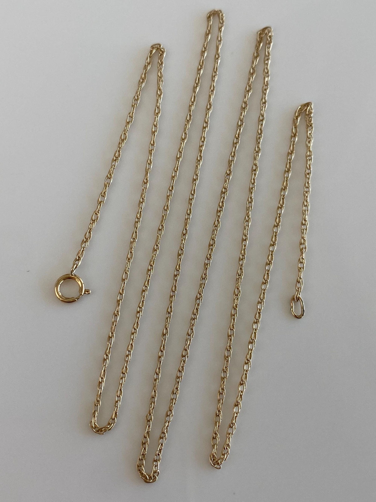 Vintage Solid 14k Yellow Gold Dainty Chain Necklace - 21.5 inches