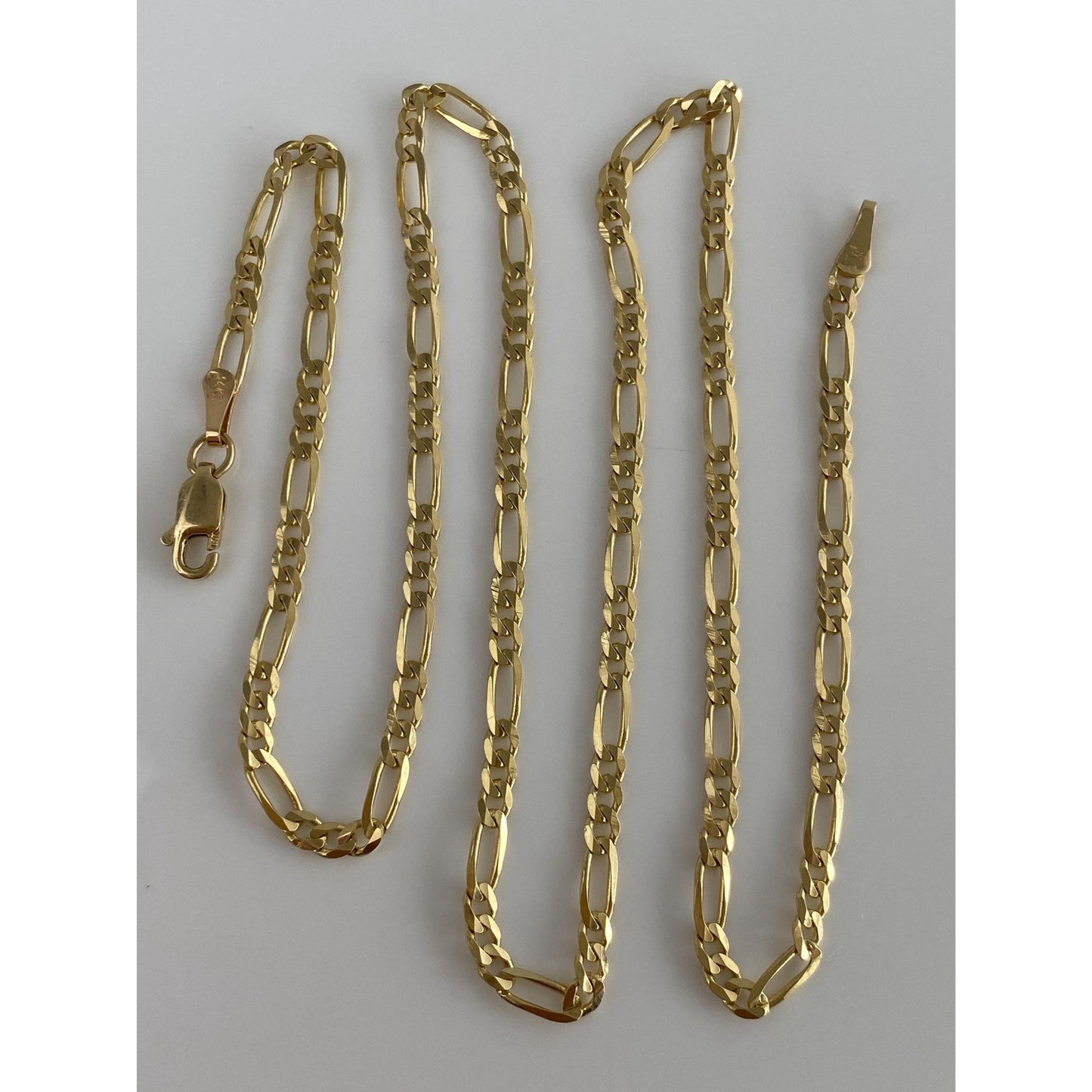 Vintage Solid 14k Yellow Gold Figaro Chain Necklace - 20.25 inches