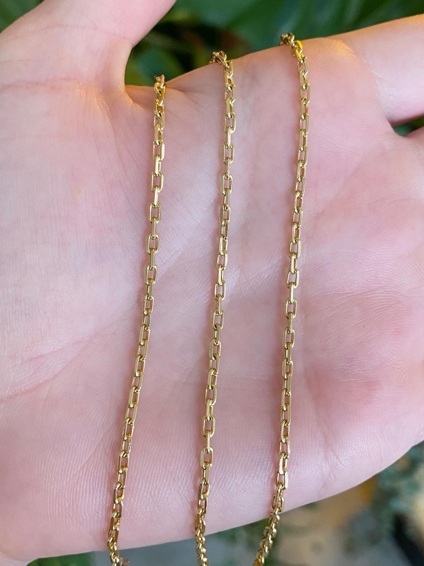 Vintage Solid 18k Yellow Gold Biker Link Chain Necklace - 24.25 inches