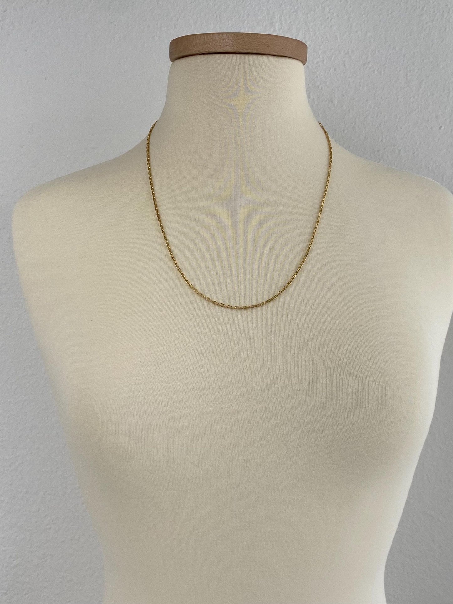 Vintage Solid 18k Yellow Gold Biker Link Chain Necklace - 24.25 inches