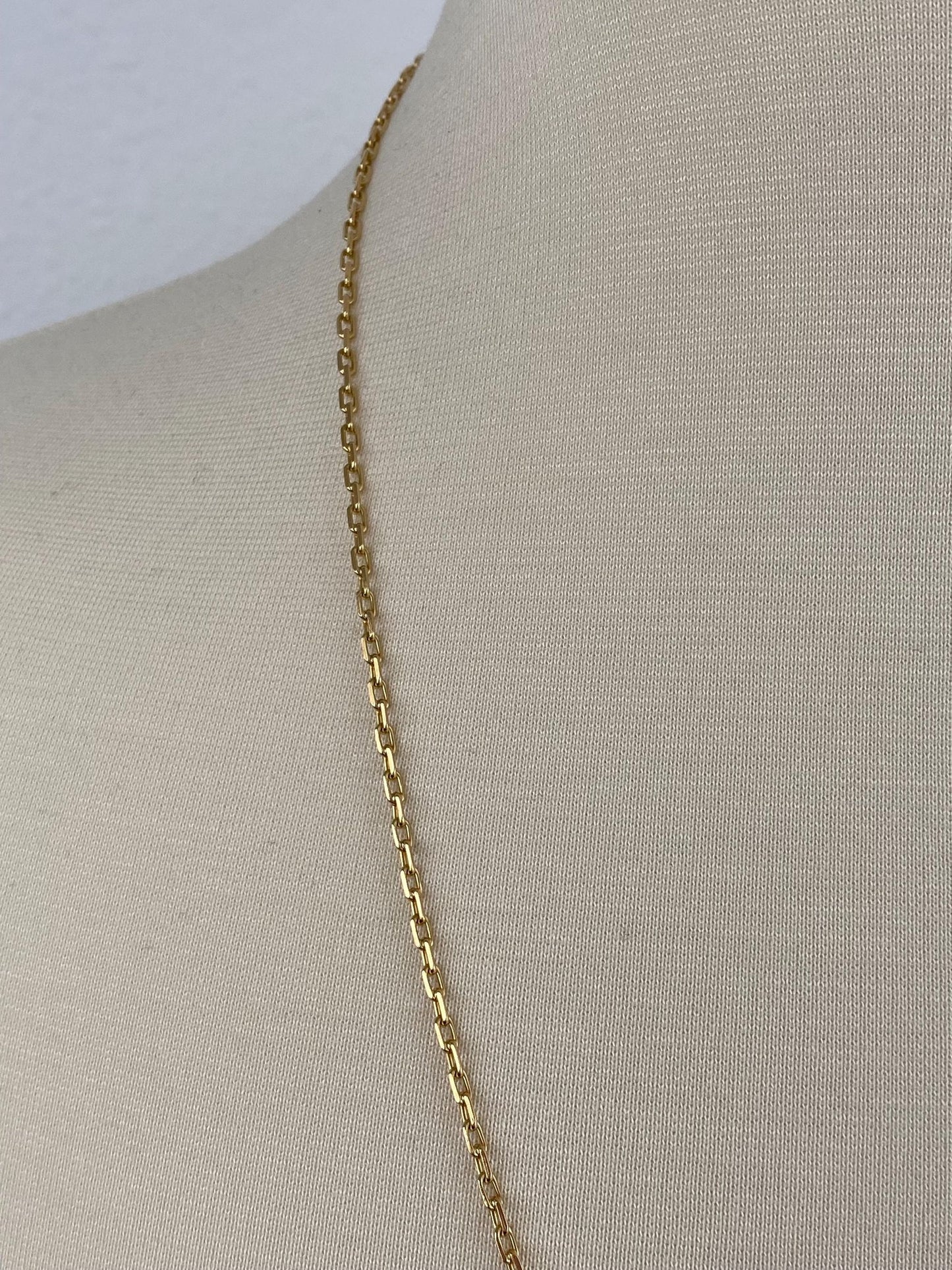 Vintage Solid 18k Yellow Gold Biker Link Chain Necklace - 24.25 inches
