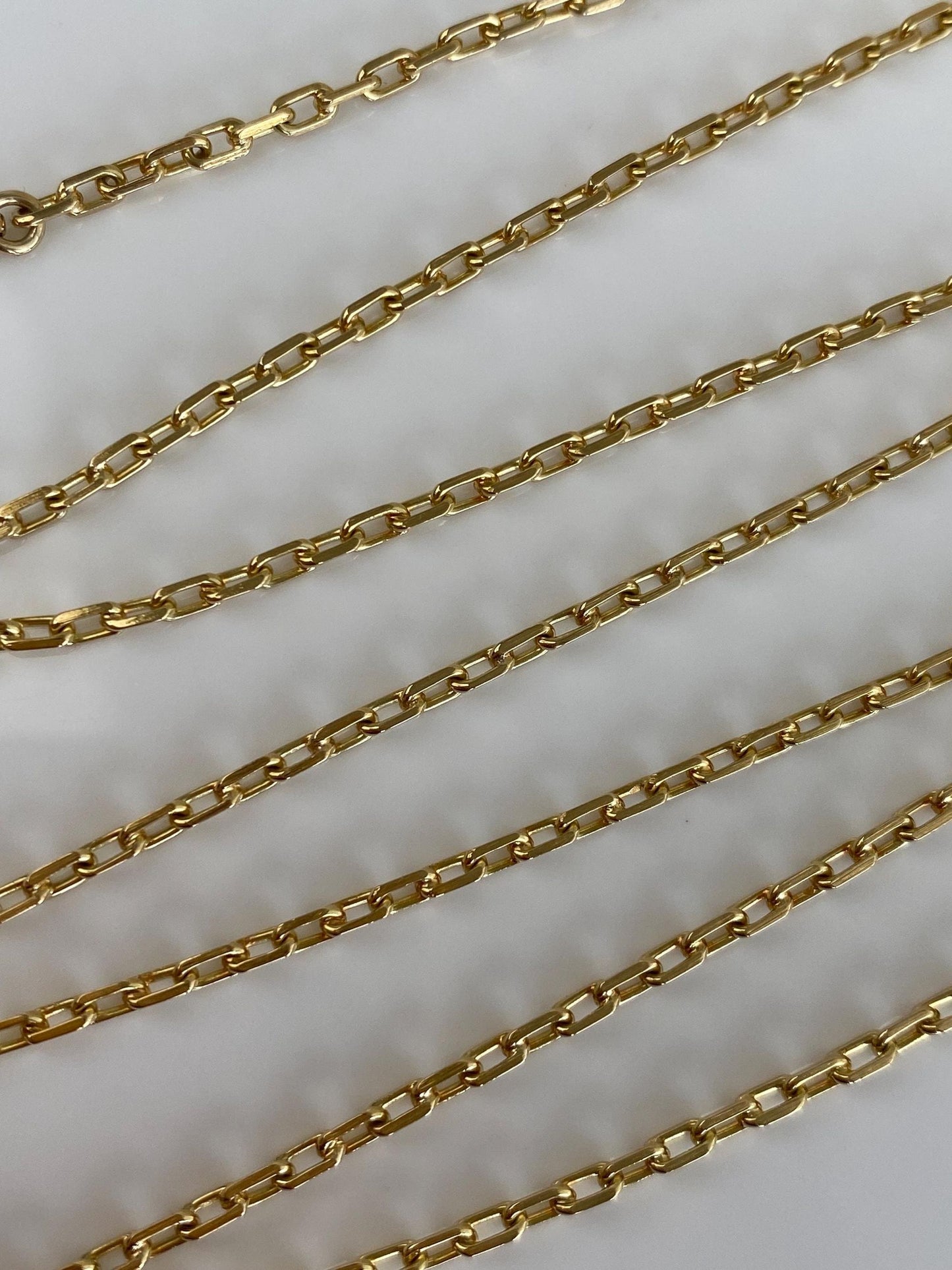 Vintage Solid 18k Yellow Gold Biker Link Chain Necklace - 24.25 inches
